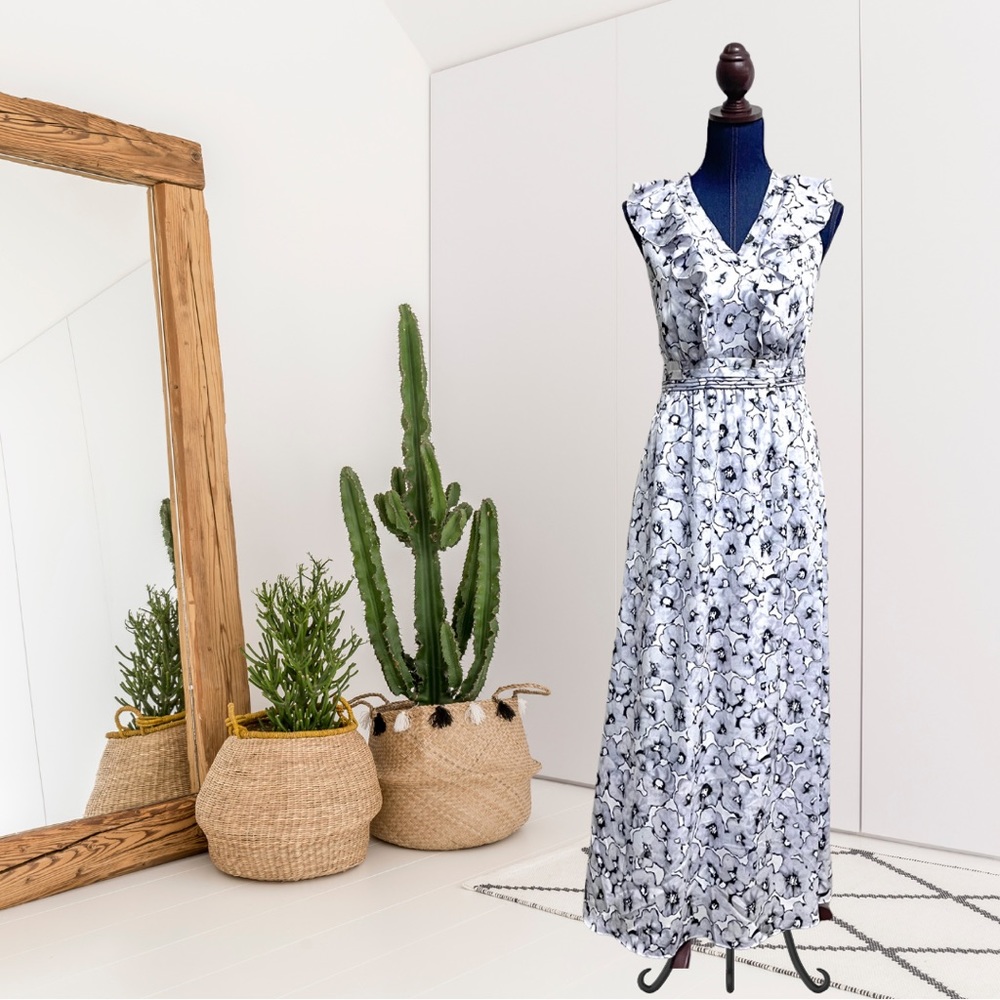 Banana Republic Watercolor Floral Ruffle Maxi Dress
